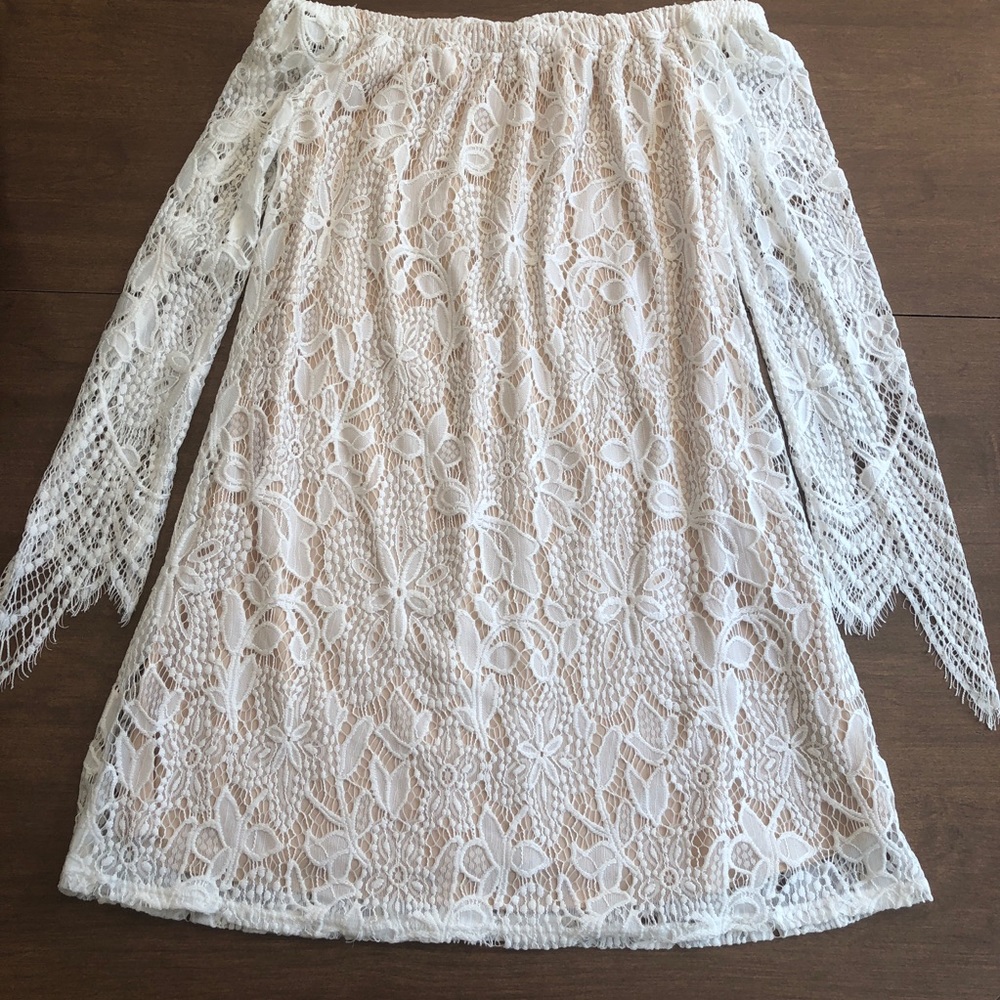 Speechless Ivory Long Sleeve Dress